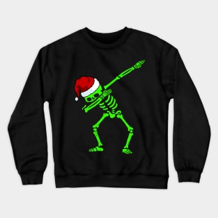 Dabbing Skeleton Shirt Santa Hat Christmas Shirt Dab Skull 2 Crewneck Sweatshirt